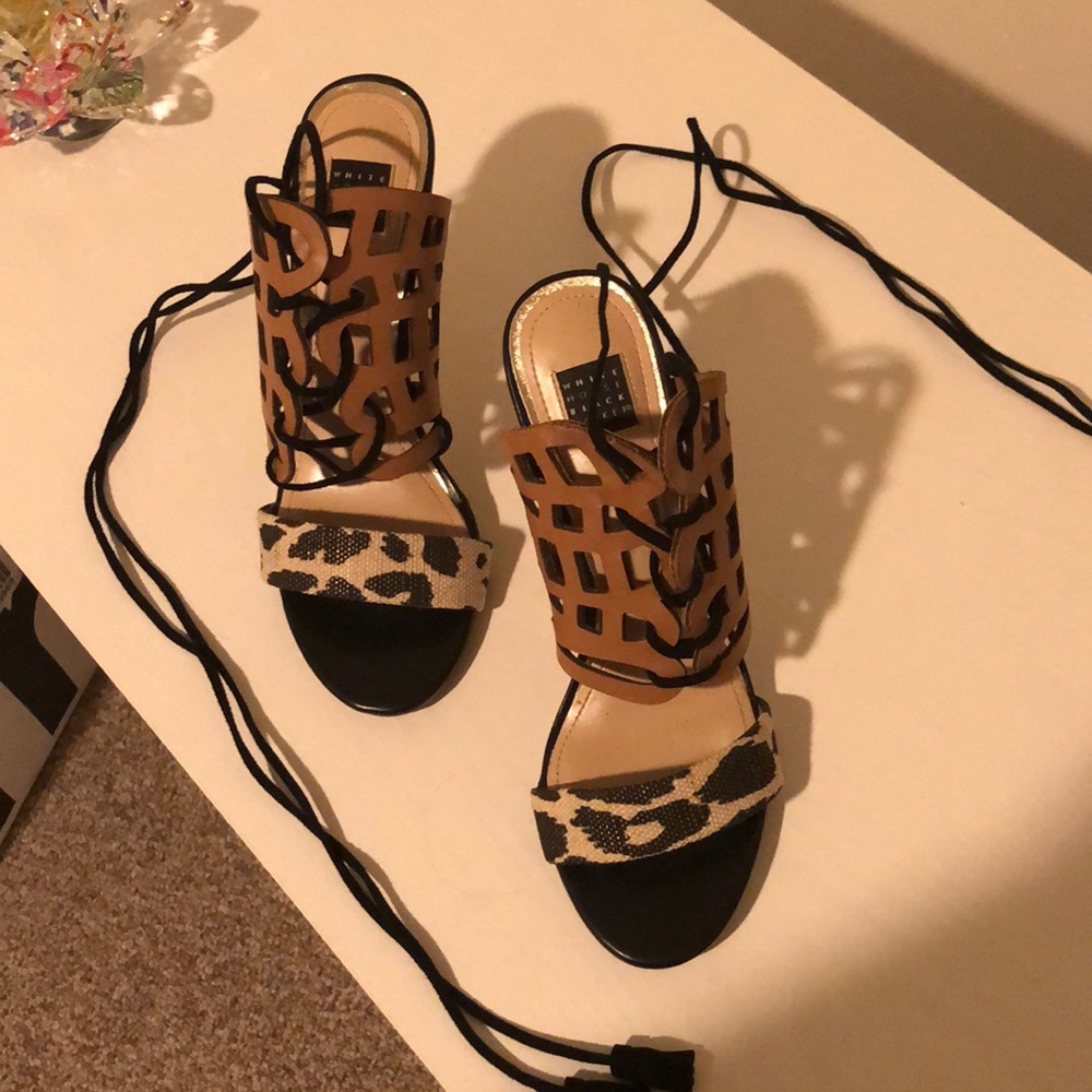 White House black market open toe heals size 6m